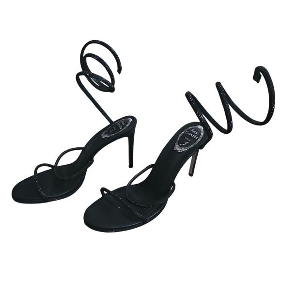 Rene Caovilla CLEO BLACK SANDAL Heels 80 EU41 - Picture 9 of 12